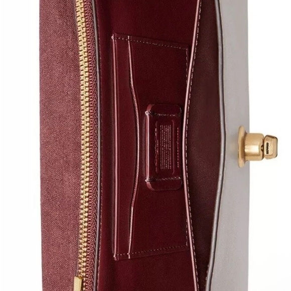 Coach Marlow Turnlock Crossbody Bag with Chain Strap with Patchwork Stripes - Picture 5 of 9